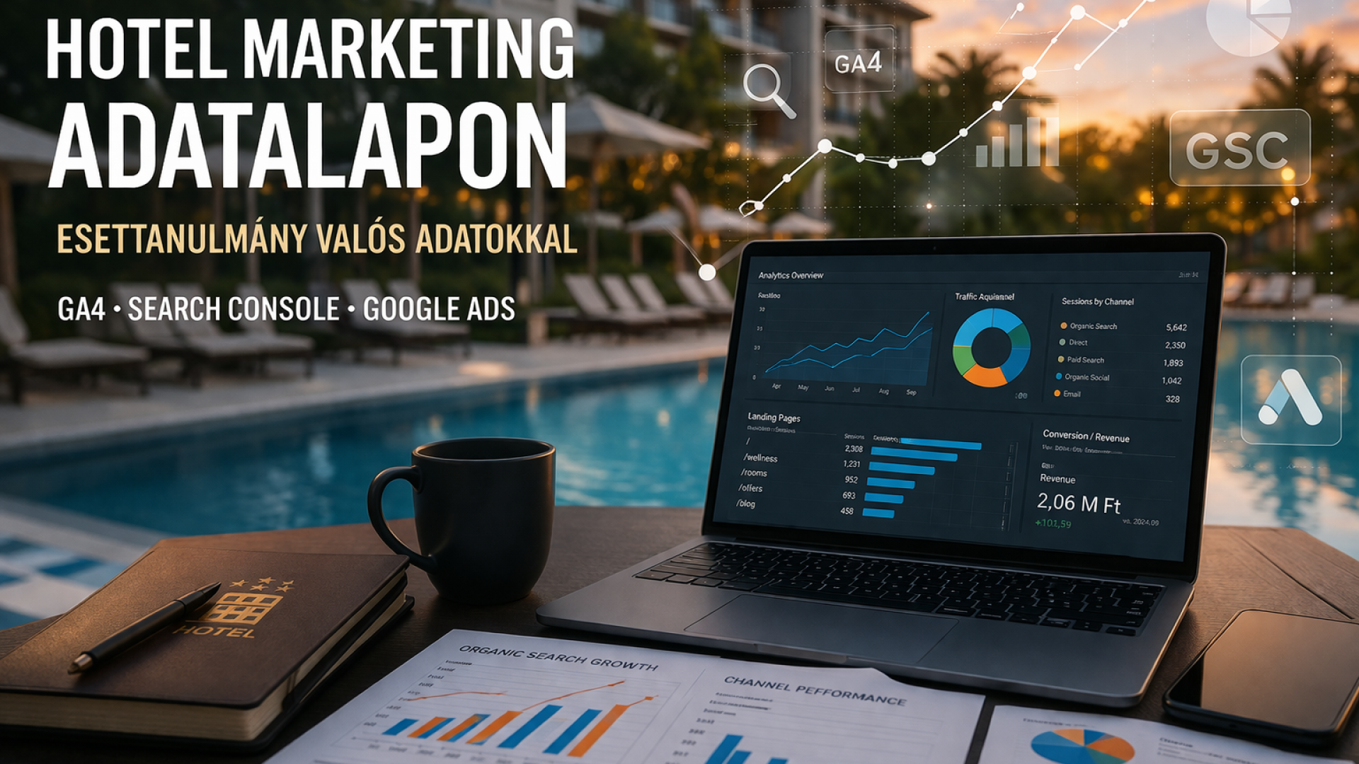 Hotel marketing adatalapon: esettanulmány GA4, GSC és Google Ads adatokkal