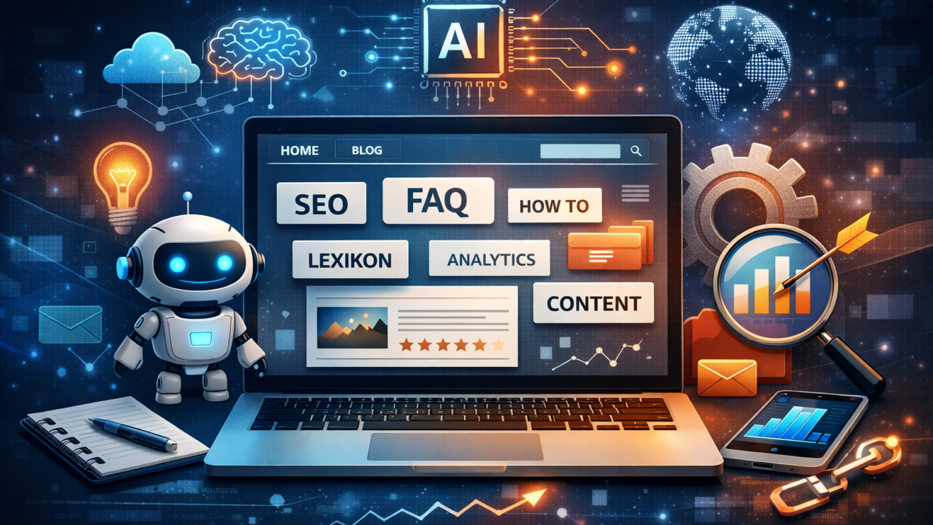 Részletes útmutató arról, hogyan lesz egy céges weboldal AI-optimalizált: technikai SEO, schema, tartalommodulok, buyer persona-alapú tartalomstratégia, landing oldalak és off-site SEO 2026-ban.